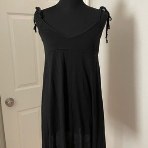 Black dress with beaded bow tie shoulders, Size S